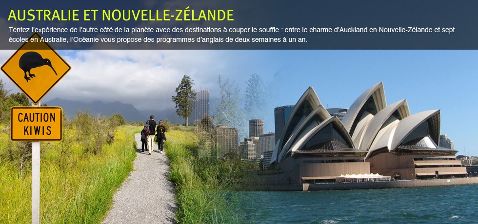 Etudiez l'anglais en Australie et Nouvelle-Zélande